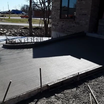Driveway rebar dusk