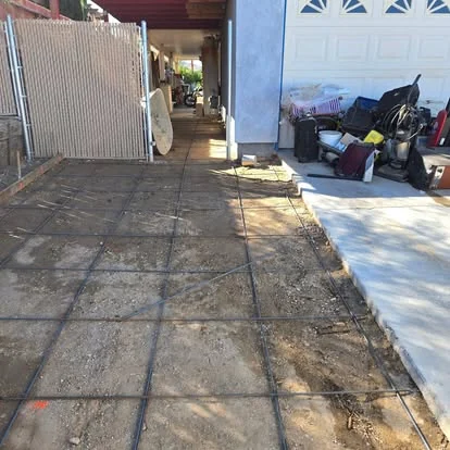 Driveway rebar formed