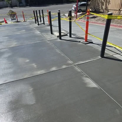 Parking bollards slab