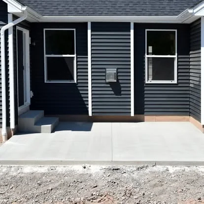 Porch slab modern home