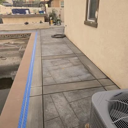Stamped walkway charcoal